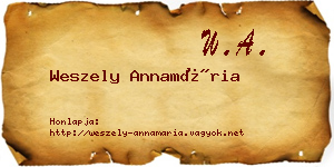 Weszely Annamária névjegykártya