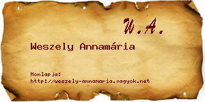 Weszely Annamária névjegykártya